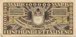 Mannheim - Badische Bank - 1.8.1923 - 500000 Mark