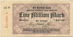 Mannheim - Badische Bank - 7.8.1923 - 1 Million Mark