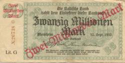 Mannheim - Badische Bank - 25.9.1923 - 2 Millarden Mark