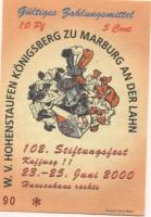 Marburg - W. V. Hohenstaufen-Königsberg, Kaffweg 11 (Hansen-Haus) - 23.6.2000 - 10 Pfennig