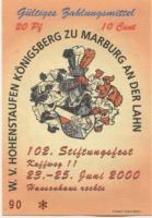 Marburg - W. V. Hohenstaufen-Königsberg, Kaffweg 11 (Hansen-Haus) - 23.6.2000 - 20 Pfennig
