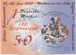 Marburg - W. V. Hohenstaufen-Königsberg, Kaffweg 11 (Hansen-Haus) - 13.6. - 15.6.2008 - 50 Cent