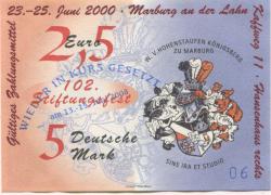 Marburg - W. V. Hohenstaufen-Königsberg, Kaffweg 11 (Hansen-Haus) - 13.6. - 15.6.2008 - 2.5 Euro