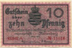 Marienberg - Amtshauptmannschaft - Mai 1917 - 31.12.1918 - 10 Pfennig