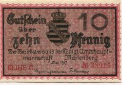 Marienberg - Amtshauptmannschaft - Mai 1917 - 31.12.1918 - 10 Pfennig