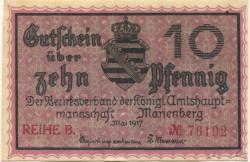Marienberg - Amtshauptmannschaft - Mai 1917 - 31.12.1918 - 10 Pfennig