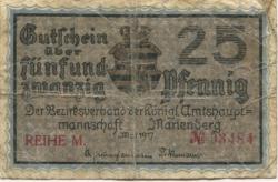 Marienberg - Amtshauptmannschaft - Mai 1917 - 31.12.1918 - 25 Pfennig