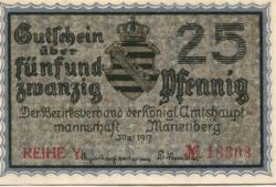 Marienberg - Amtshauptmannschaft - Mai 1917 - 31.12.1918 - 25 Pfennig