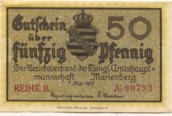Marienberg - Amtshauptmannschaft - Mai 1917 - 31.12.1918 - 50 Pfennig
