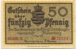 Marienberg - Amtshauptmannschaft - Mai 1917 - 31.12.1918 - 50 Pfennig
