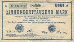 Marienberg - Amtshauptmannschaft - 11.8.1923 - 100000 Mark