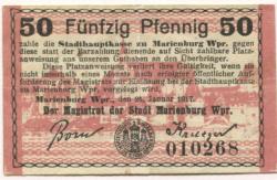 Marienburg (heute: PL-Malbork) - Stadt - 24.1.1917 - 50 Pfennig