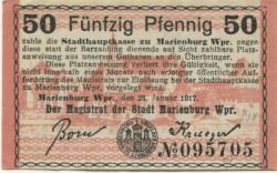 Marienburg (heute: PL-Malbork) - Stadt - 24.1.1917 - 50 Pfennig