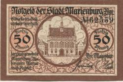 Marienburg (heute: PL-Malbork) - Stadt - -- - 50 Pfennig