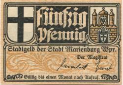 Marienburg (heute: PL-Malbork) - Stadt - -- - 50 Pfennig
