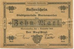 Marienwerder (heute: PL-Kwidzyn) - Stadt - 1.11.1918 - 1.2.1919 - 10 Mark