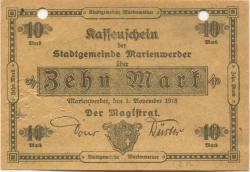 Marienwerder (heute: PL-Kwidzyn) - Stadt - 1.11.1918 - 1.2.1919 - 10 Mark