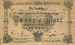 Marienwerder (heute: PL-Kwidzyn) - Stadt - 1.11.1918 - 1.2.1919 - 20 Mark