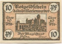 Marienwerder (heute: PL-Kwidzyn) - Stadt - -- - 10 Pfennig