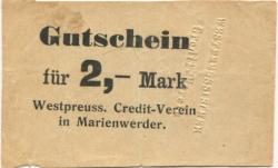 Marienwerder (heute: PL-Kwidzyn) - Westpreußischer Credit-Verein - -- - 2 Mark