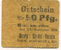 Marienwerder (heute: PL-Kwidzyn) - Westpreußischer Credit-Verein - 20.12.1916 - 50 Pfennig