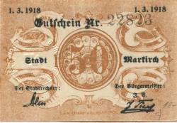 Markirch (heute: F-Sainte Marie-aux-Mines) - Stadt - 1.3.1918 - 50 Pfennig