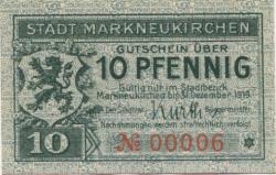 Markneukirchen - Stadt - - 31.12.1919 - 10 Pfennig