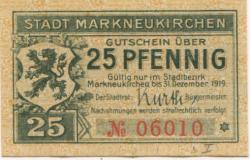 Markneukirchen - Stadt - - 31.12.1919 - 25 Pfennig