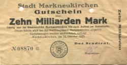 Markneukirchen - Stadt - 24.10.1923 - 10 Milliarden Mark