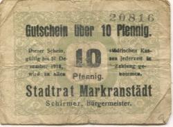 Markranstädt - Stadt - - 31.12.1918 - 10 Pfennig