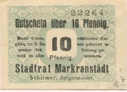 Markranstädt - Stadt - - 31.12.1918 - 10 Pfennig