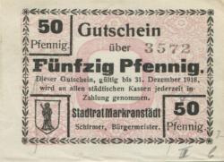 Markranstädt - Stadt - - 31.12.1918 - 50 Pfennig