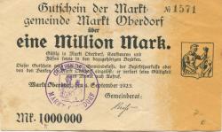 Markt Oberdorf - Marktgemeinde - 4.9.1923 - 1 Million Mark
