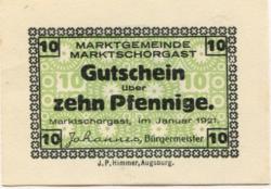 Marktschorgast - Gemeinde - Januar 1921 - 10 Pfennig