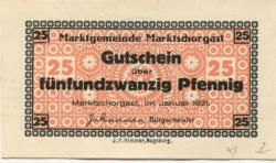 Marktschorgast - Gemeinde - Januar 1921 - 25 Pfennig