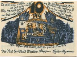 Marlow - Stadt - - 31.5.1922 - 10 Pfennig