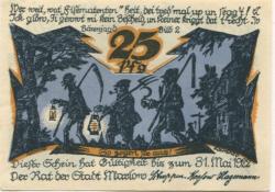 Marlow - Stadt - - 31.5.1922 - 25 Pfennig