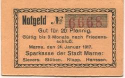 Marne - Sparkasse - 24.1.1917 - 20 Pfennig