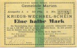 Marten (und Dortmund-Dorstfeld) - Gemeinde - 11.8.1914 - 1/2 Mark