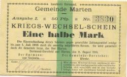 Marten (und Dortmund-Dorstfeld) - Gemeinde - 11.8.1914 - 1/2 Mark