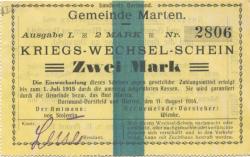 Marten (und Dortmund-Dorstfeld) - Gemeinde - 11.8.1914 - 2 Mark