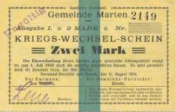 Marten (und Dortmund-Dorstfeld) - Gemeinde - 11.8.1914 - 2 Mark