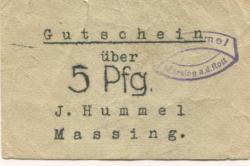 Massing - Hummel, J., Warenhaus - -- - 5 Pfennig
