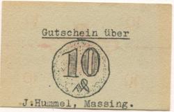 Massing - Hummel, J., Warenhaus - -- - 10 Pfennig