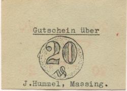 Massing - Hummel, J., Warenhaus - -- - 20 Pfennig