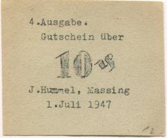 Massing - Hummel, J., Warenhaus - 1.7.1947 - 10 Pfennig