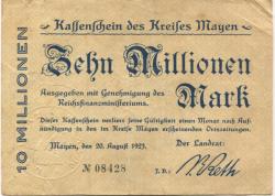 Mayen - Kreis - 20.8.1923 - 10 Millionen Mark