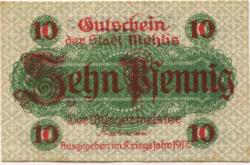 Mehlis (heute: Zella-Mehlis - Stadt - 1917 - 10 Pfennig