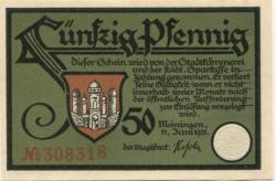 Meiningen - Stadt - 11.6.1921 - 50 Pfennig