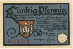 Meiningen - Stadt - 11.6.1921 - 50 Pfennig